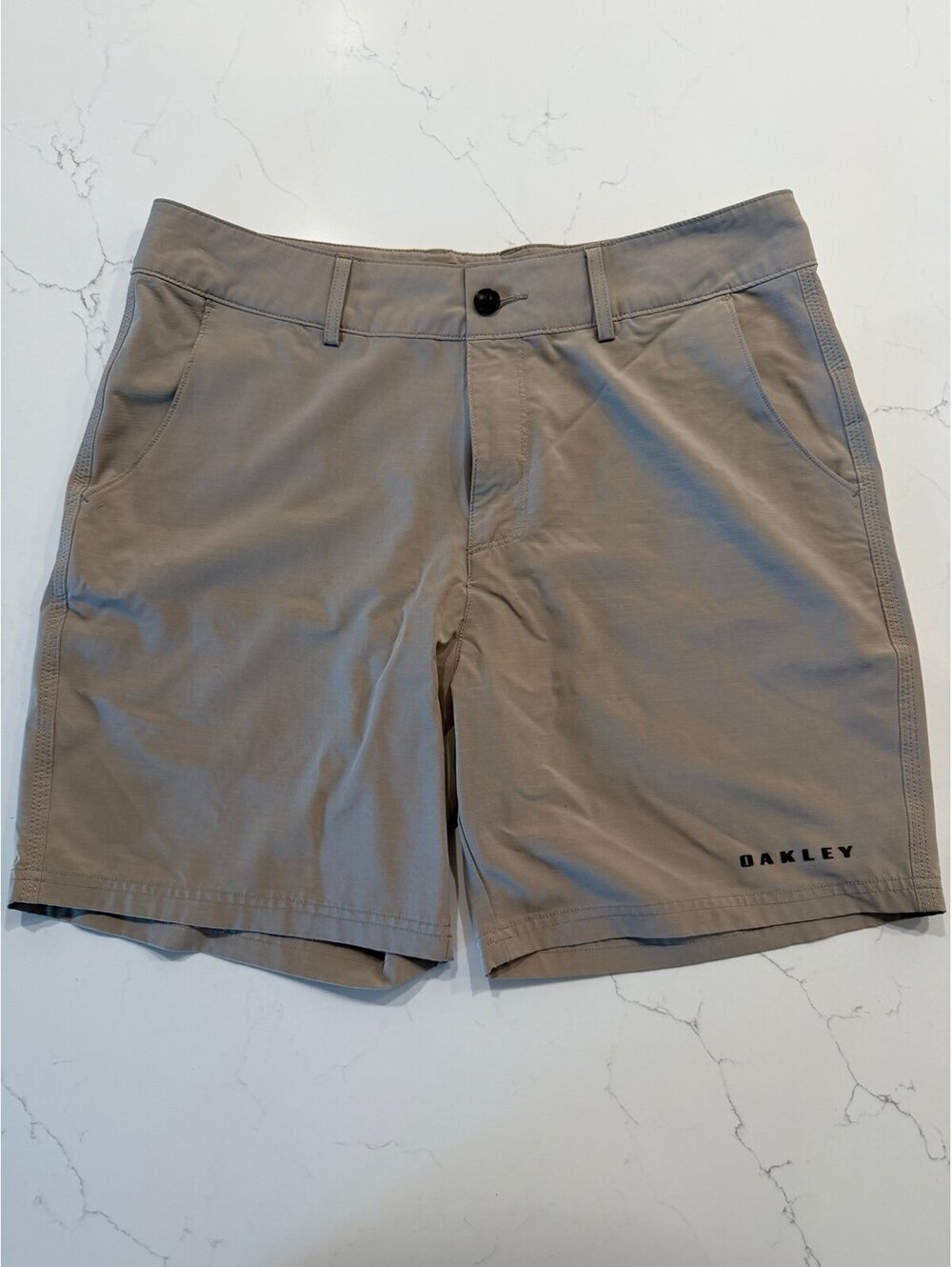 Oakley Hydrolix Khaki Golf Walk Shorts Mens Size 33 Stretch 7 Inseam